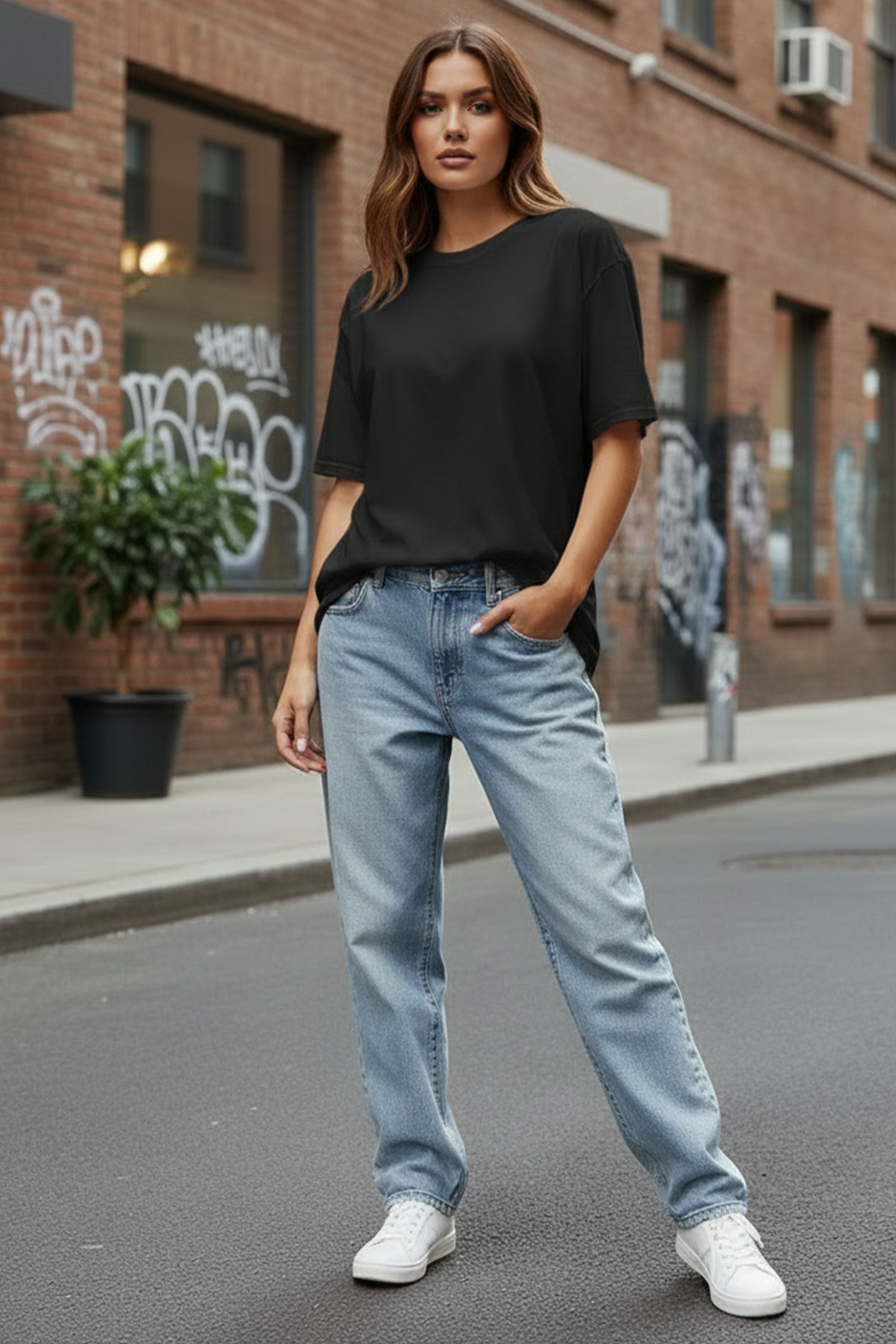 PANDA GRAPHIC PRINTED OVERSIZED T-SHIRT