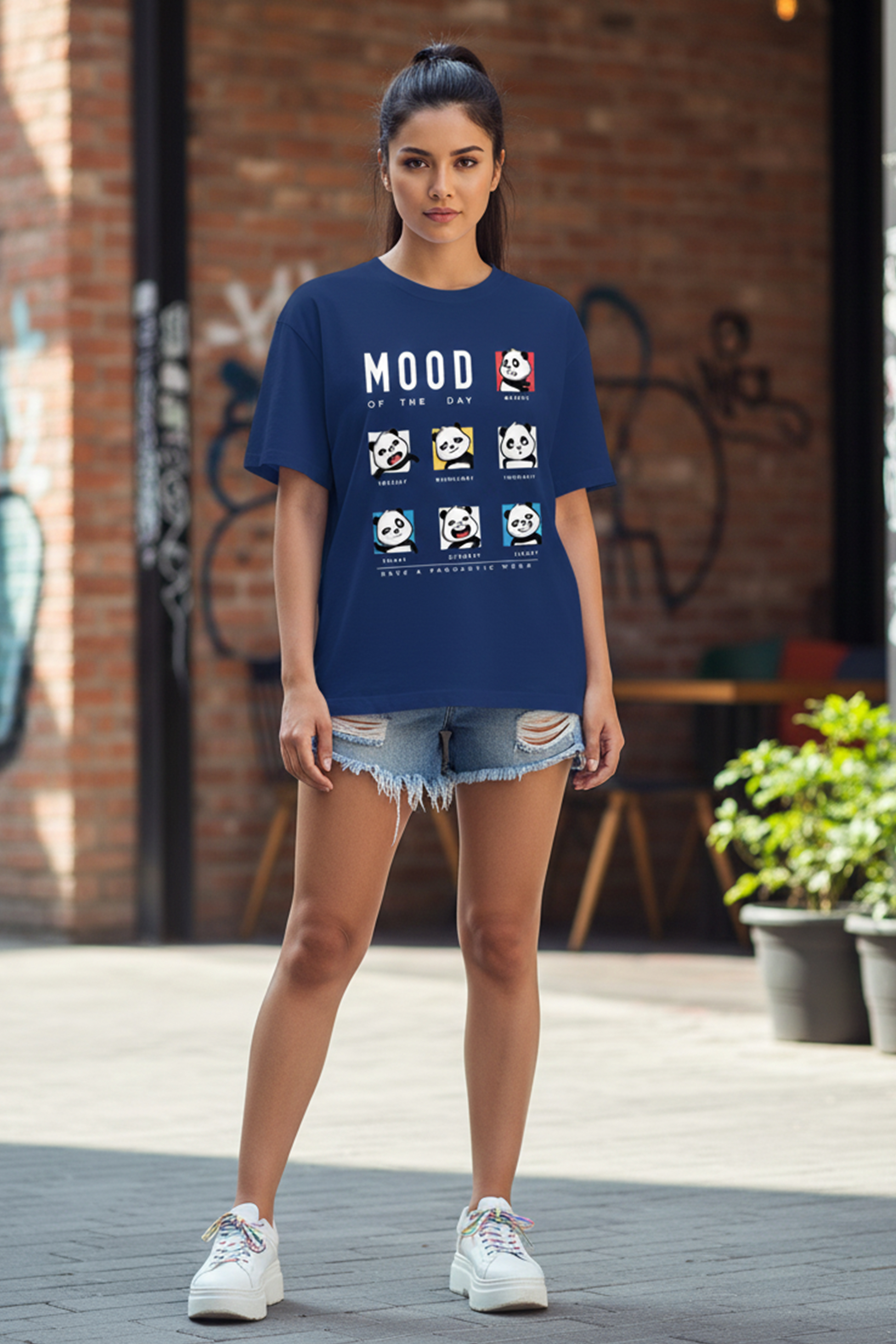 PANDASTIC MOOD GRAPHIC PRINTED OVERSIZED...