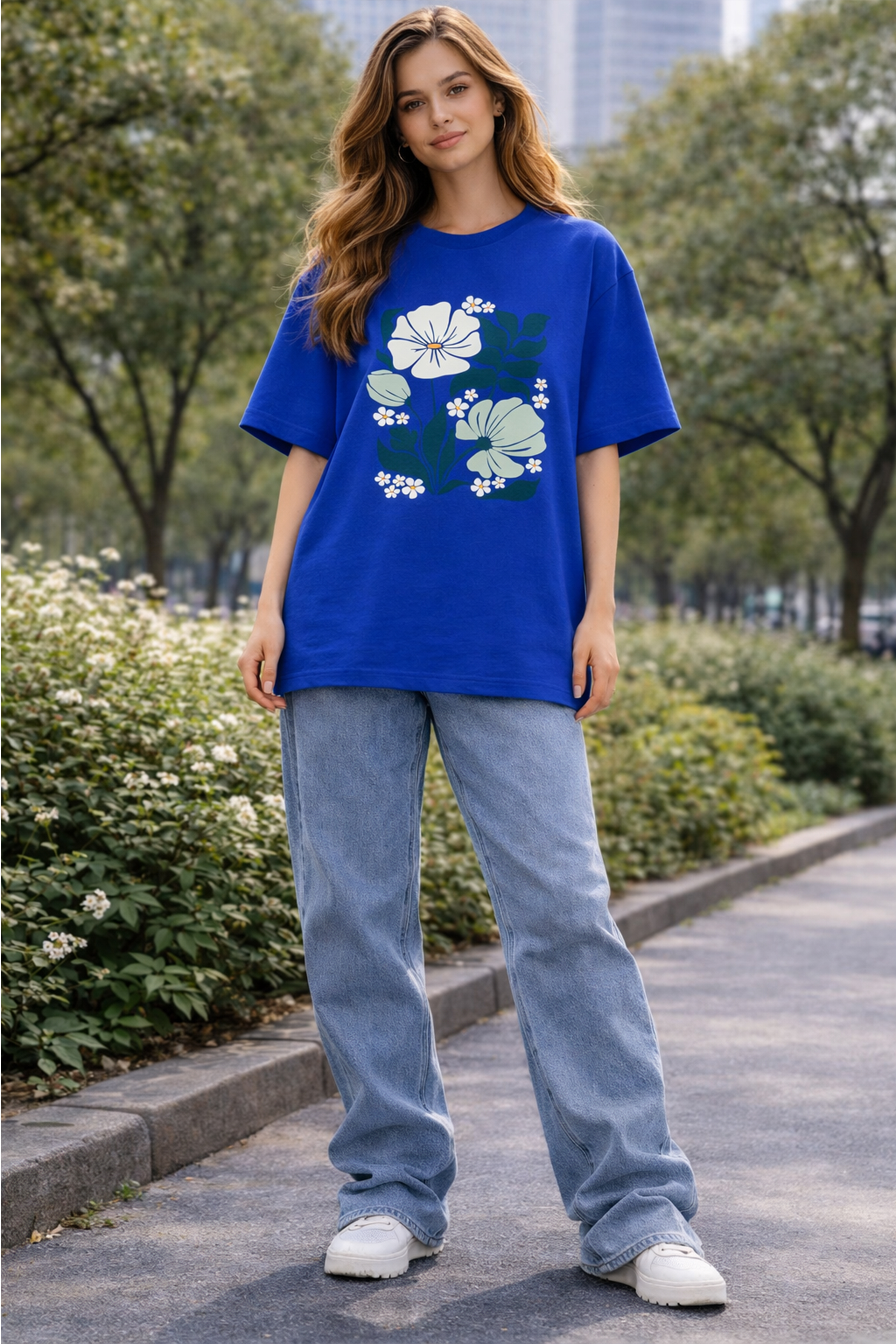 FLORA VIBE GRAPHIC OVERSIZED T-SHIRT