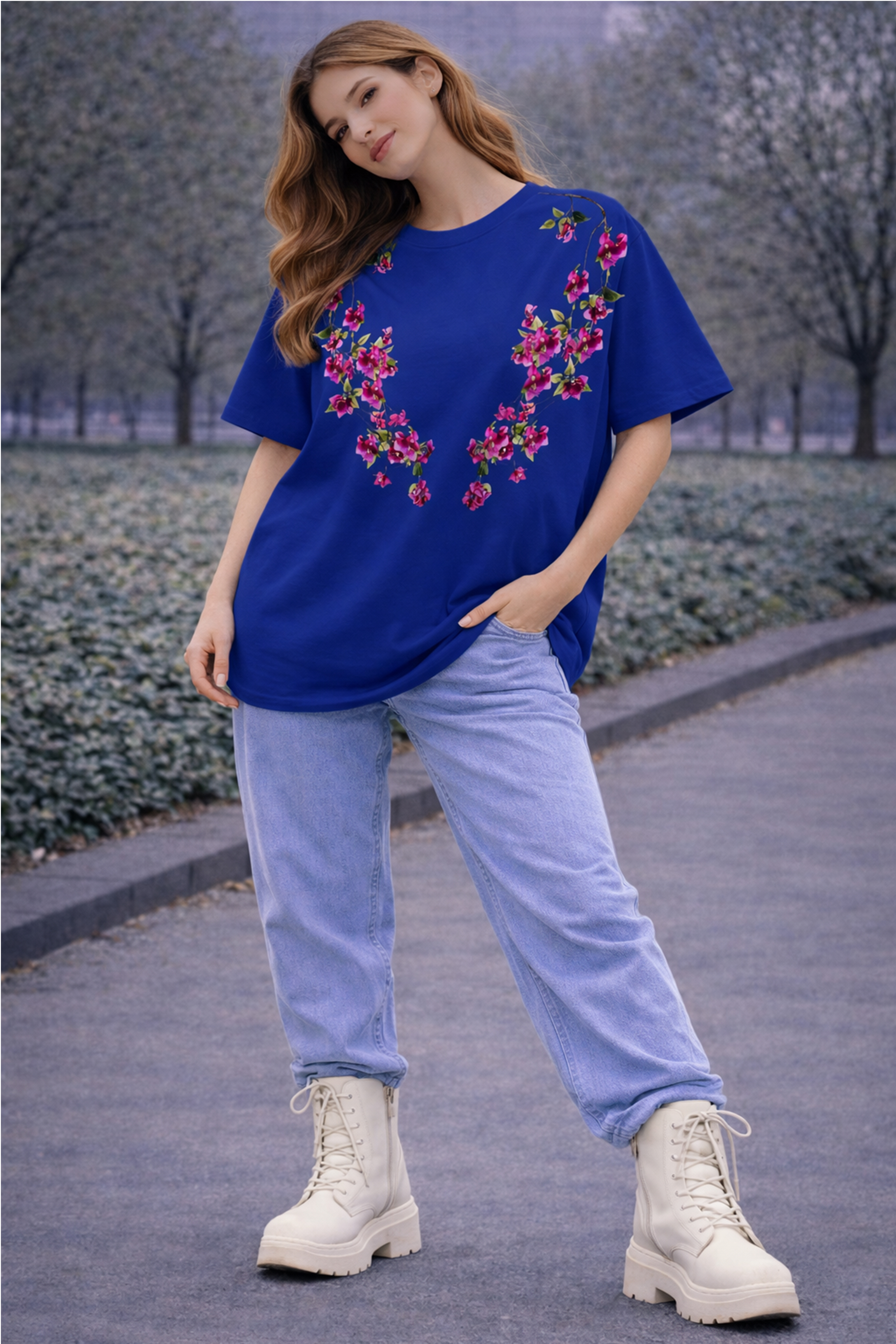 OVERSIZED FLORAL T-SHIRT