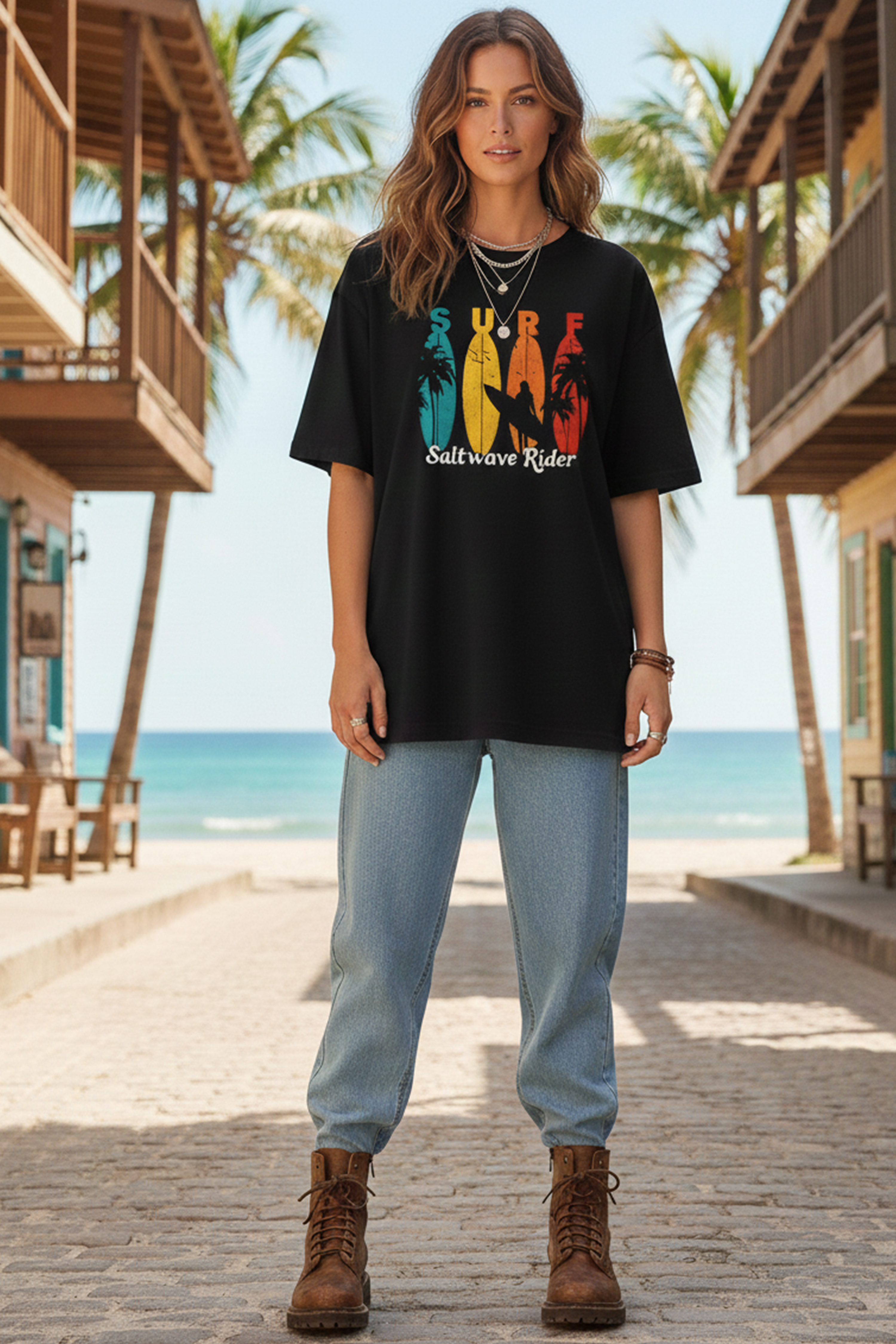 SUNSET BOARD GRAPHIC PRINTED OVERSIZED T...