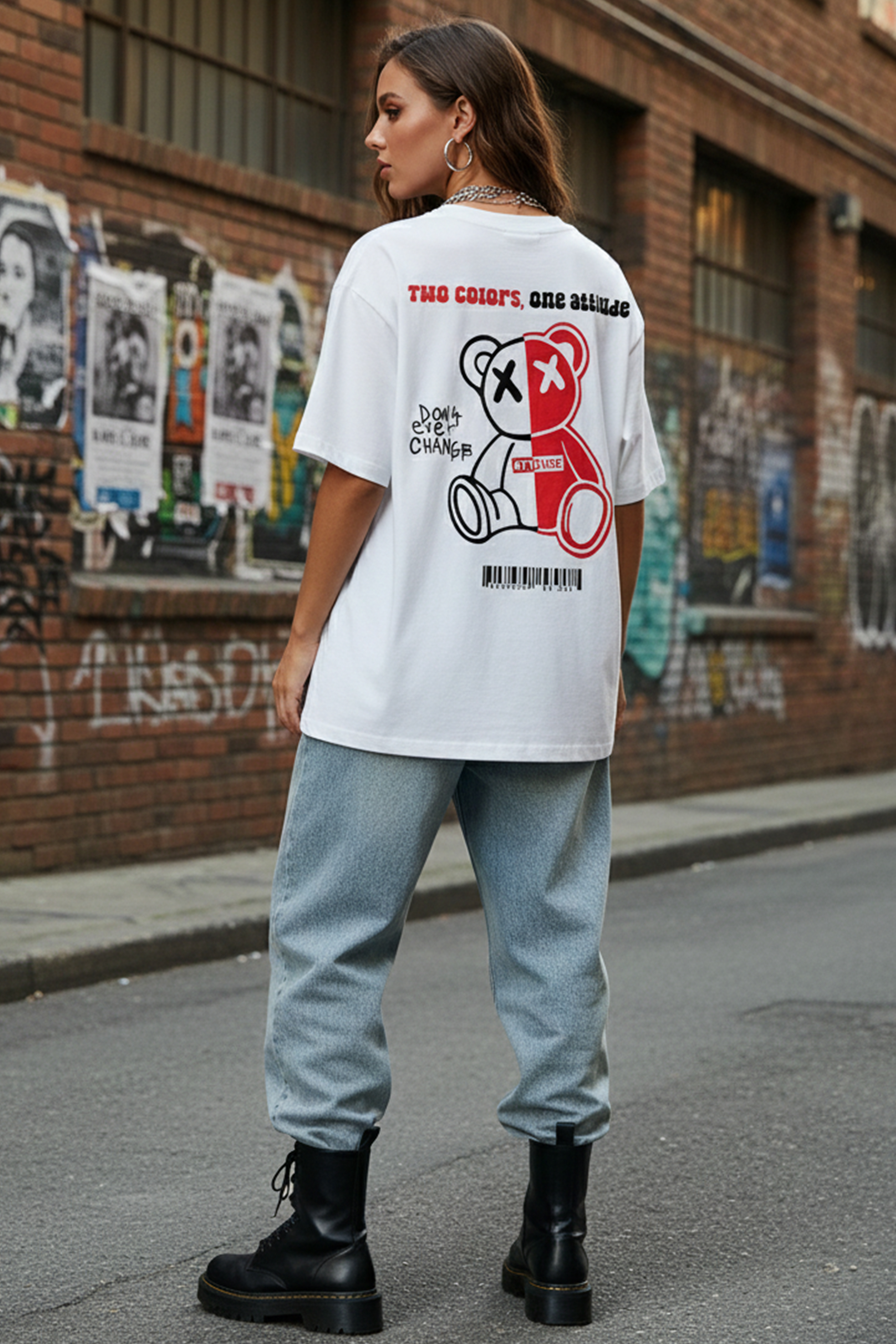 TEDDY GRAPHIC PRINTED OVERSIZED TEE