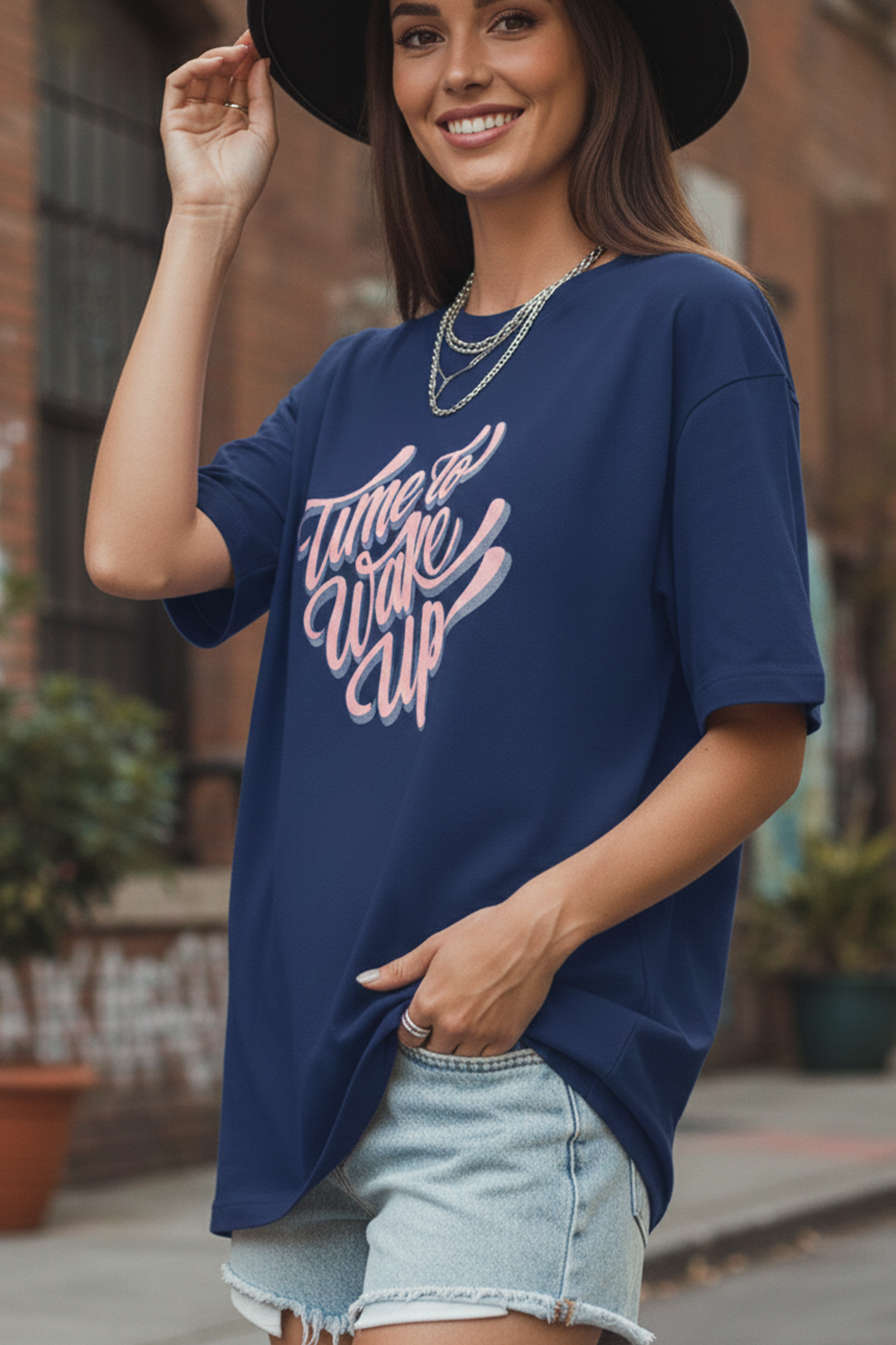 WAKE UP MOOD OVERSIZED TEE