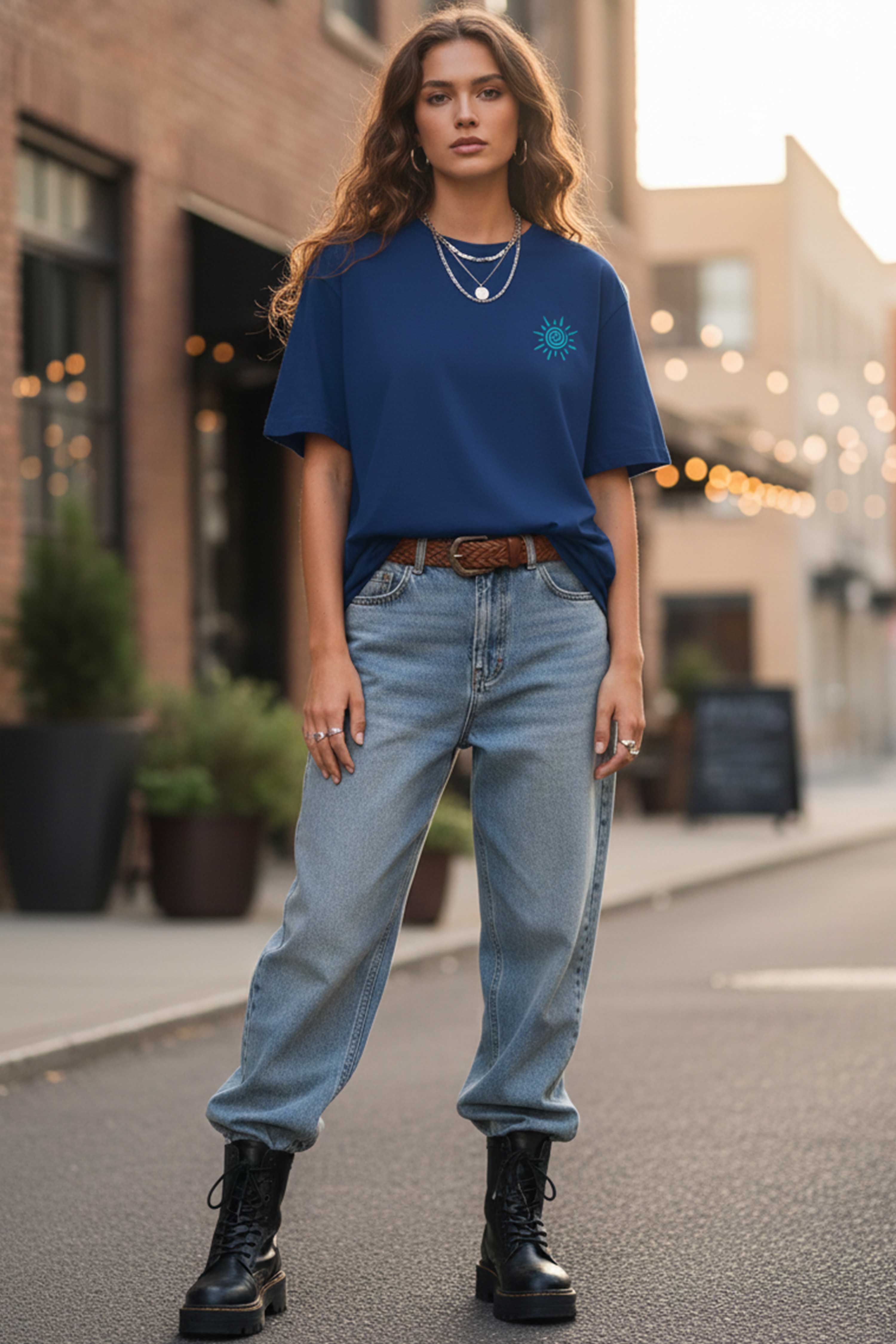 BLUE SPIRAL OVERSIZED TEE