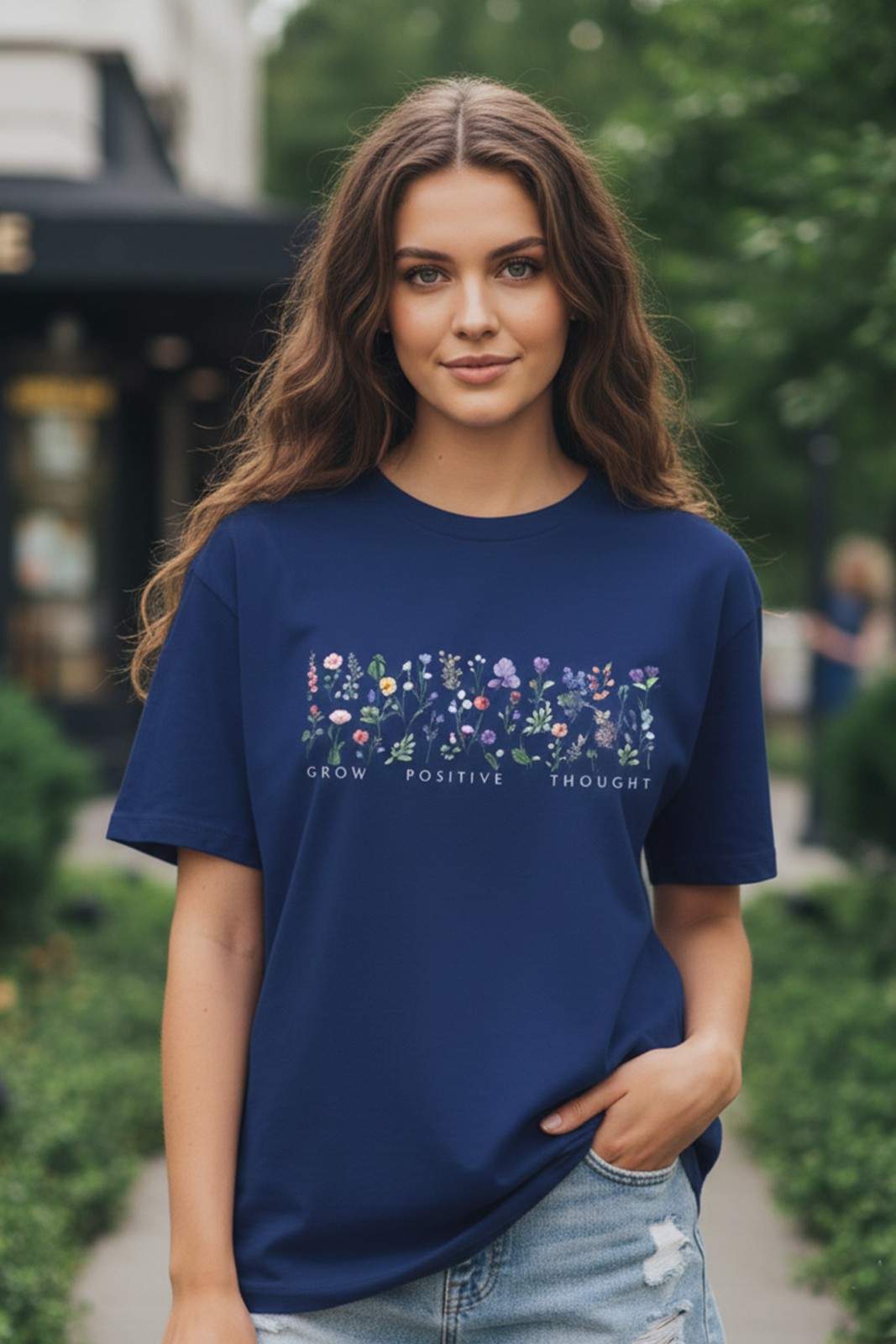 BOTANICAL GRAPHIC PRINTED OVERSIZED T-SHIRT