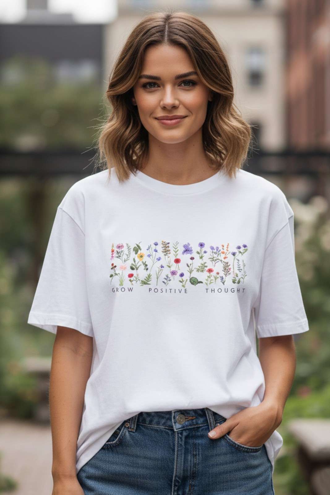 BOTANICAL GRAPHIC PRINTED OVERSIZED T-SHIRT