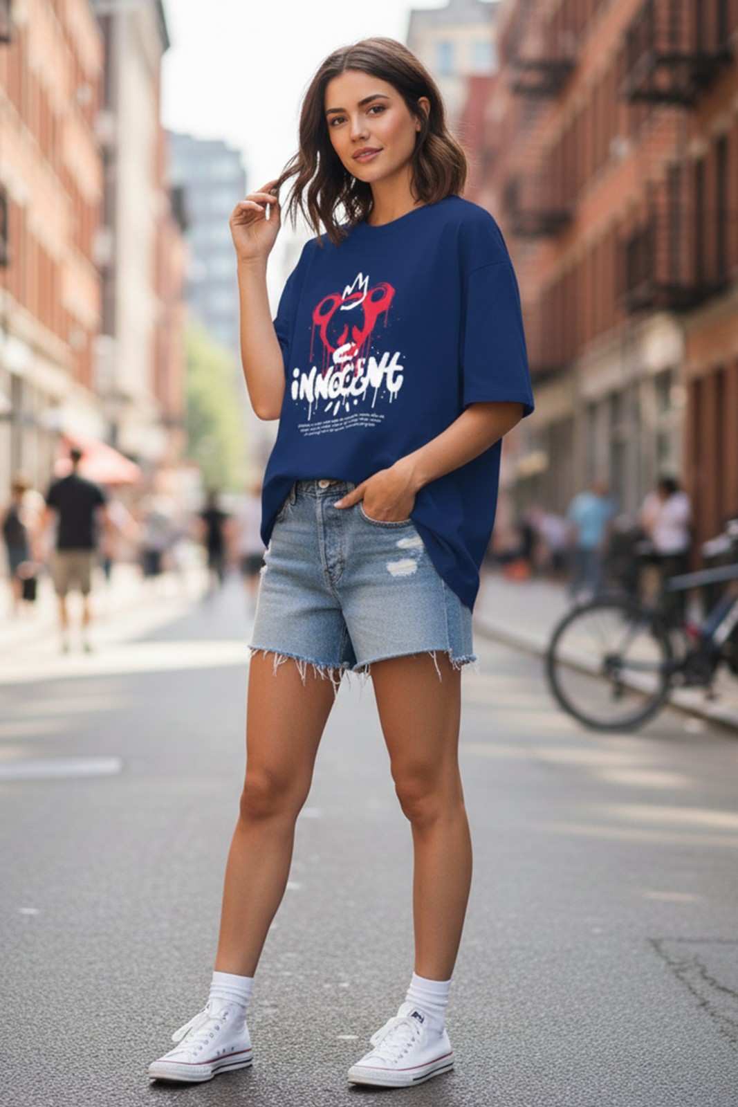 INNOCENT GRAPHIC PRINTED OVERSIZED T-SHIRT