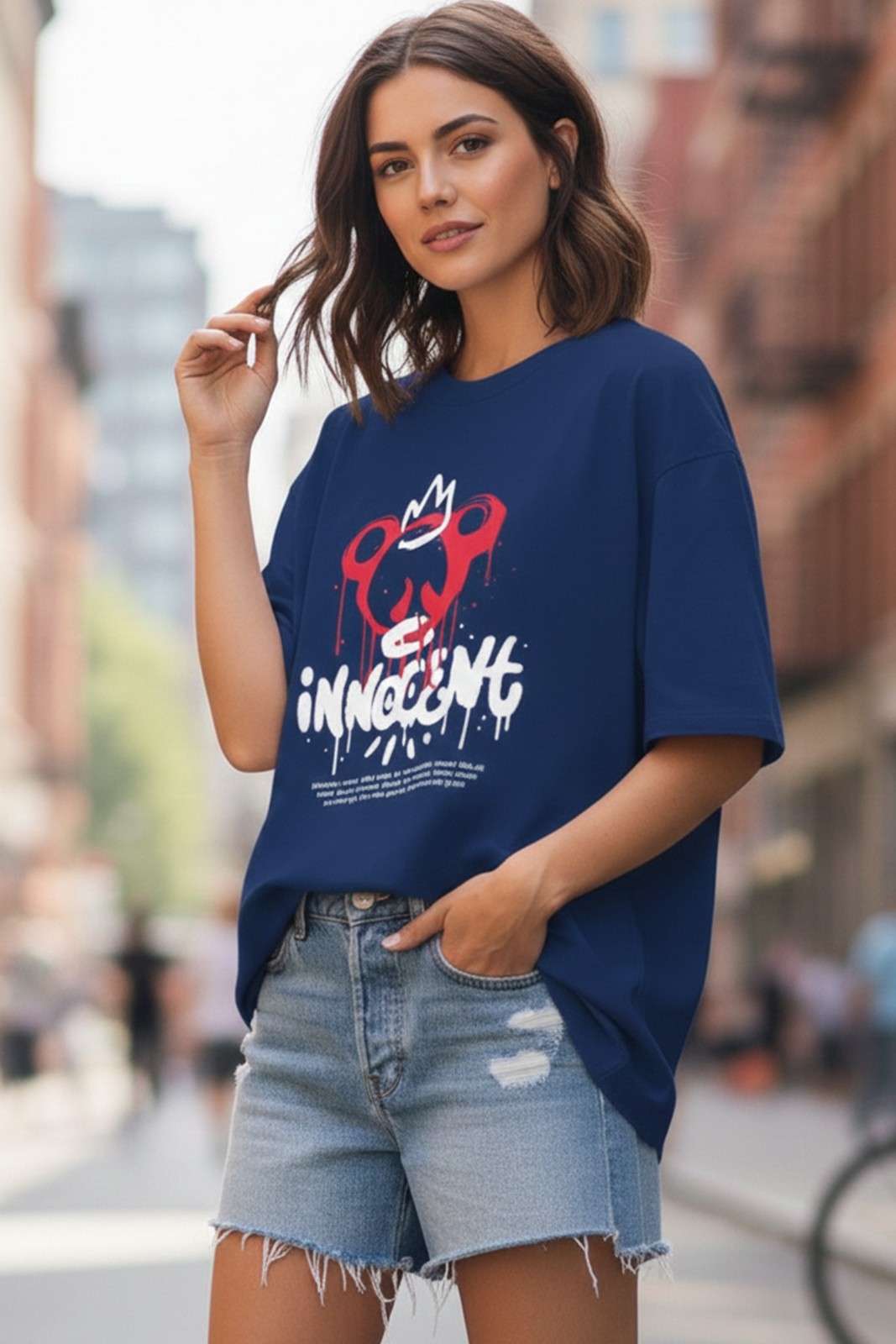 INNOCENT GRAPHIC PRINTED OVERSIZED T-SHIRT