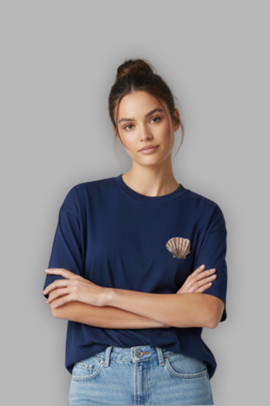 MERMAID GRAPHIC PRINTED OVERSIZED T-SHIRT