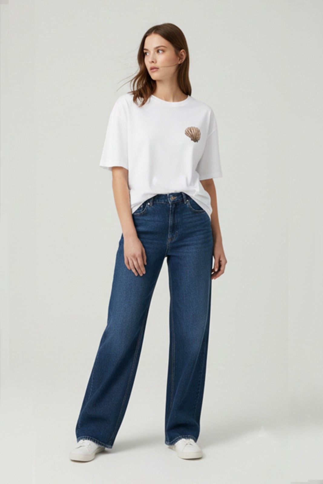 MERMAID GRAPHIC PRINTED OVERSIZED T-SHIRT