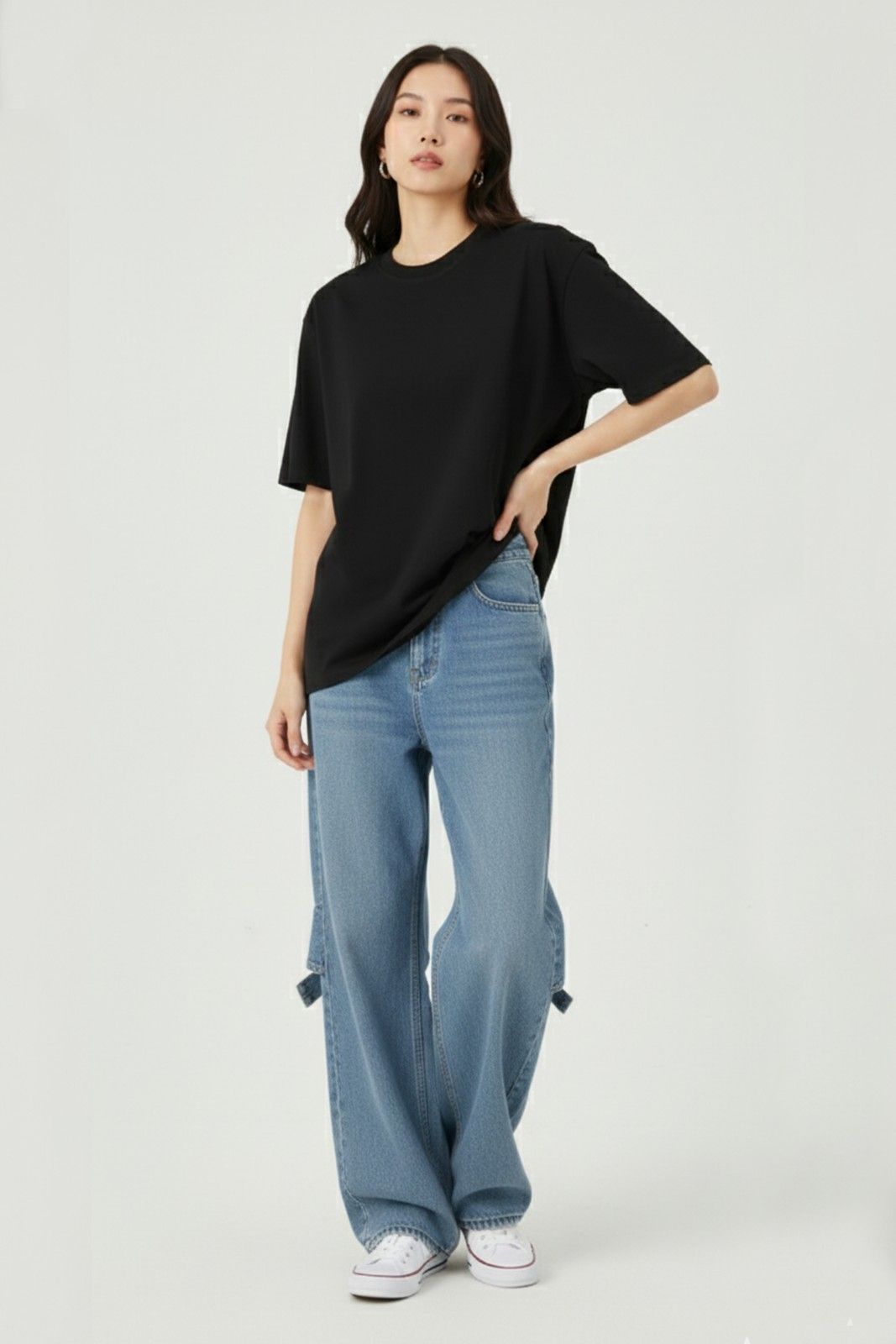 TWIN MERMAID GRAPHIC PRINTED OVERSIZED T-SHIRT