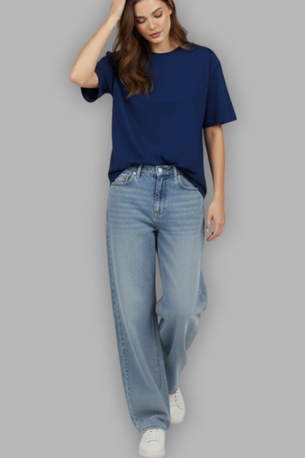 TWIN MERMAID GRAPHIC PRINTED OVERSIZED T-SHIRT