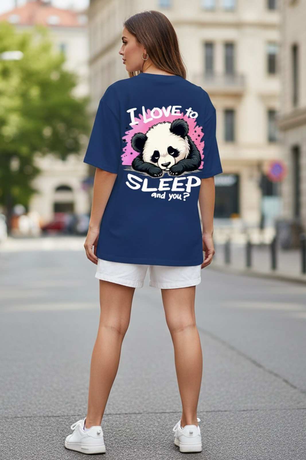 PANDA GRAPHIC PRINTED OVERSIZED T-SHIRT
