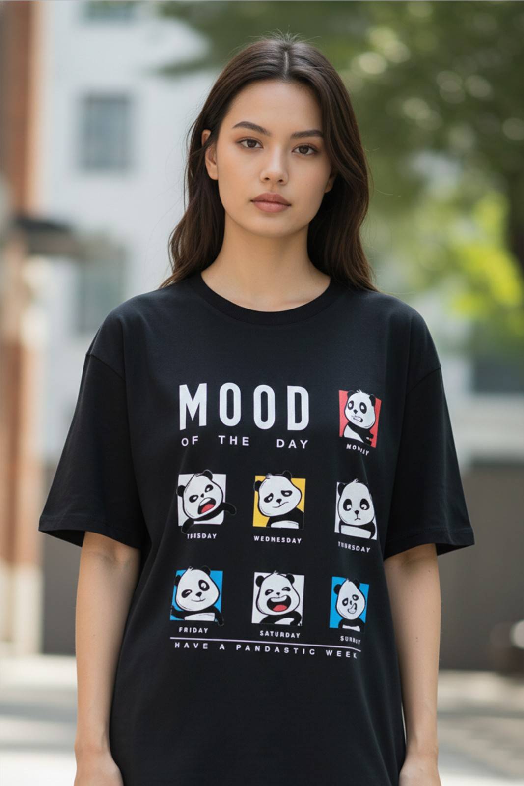 PANDASTIC MOOD GRAPHIC PRINTED OVERSIZED...