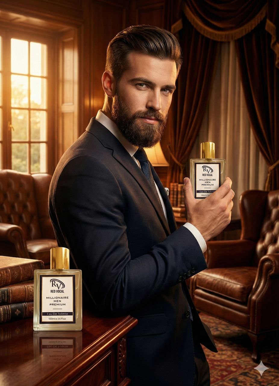 Red Vocal Millionaire Men Premium Perfume Eau De Toilette – Long-Lasting 100ml Bold & Luxurious Set of 2 Fragrance