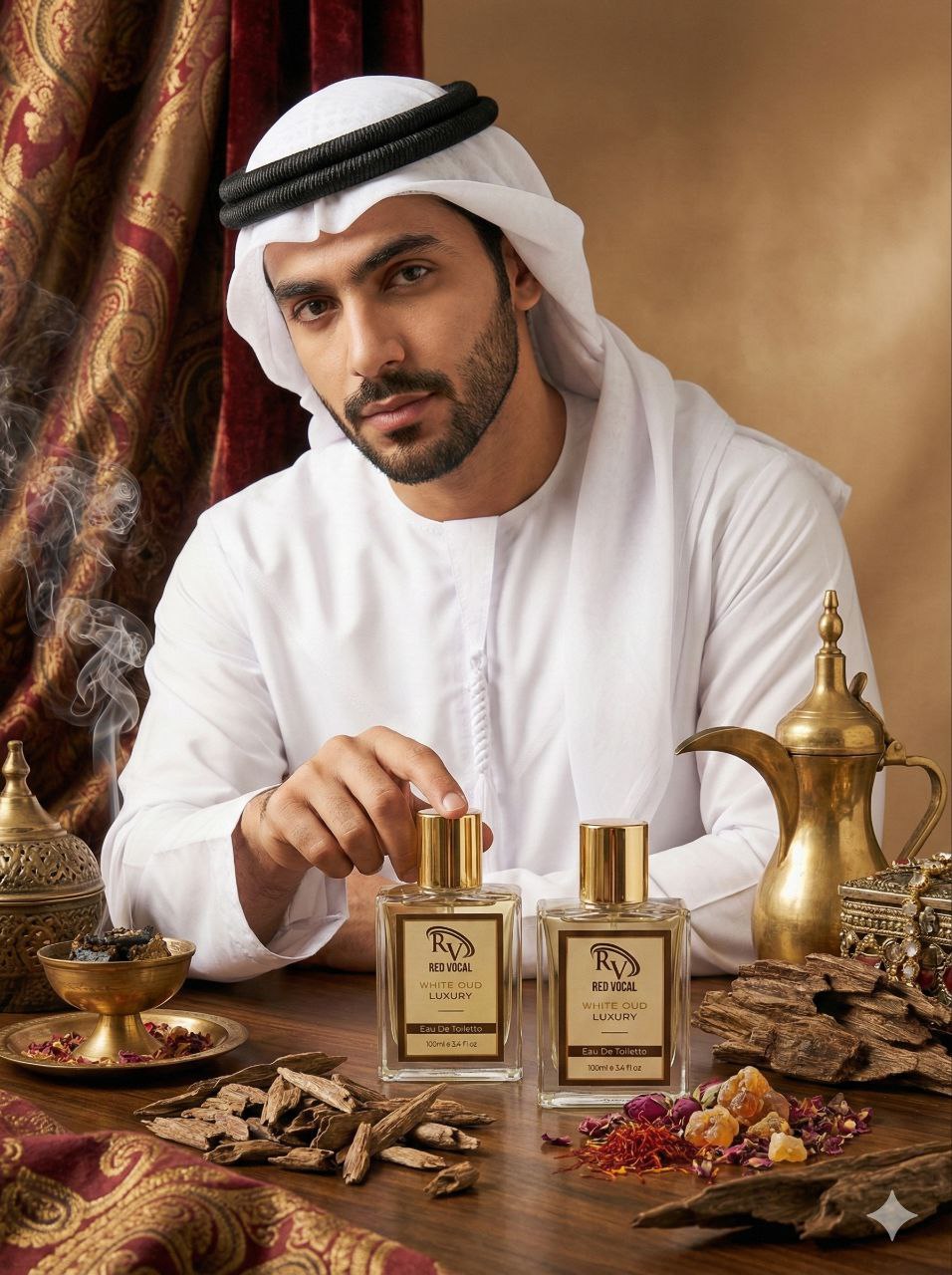 Red Vocal White Oud Luxury Premium Perfume Eau De Toilette – Unisex 100ml Bold & Long-Lasting Set of 2 Fragrance