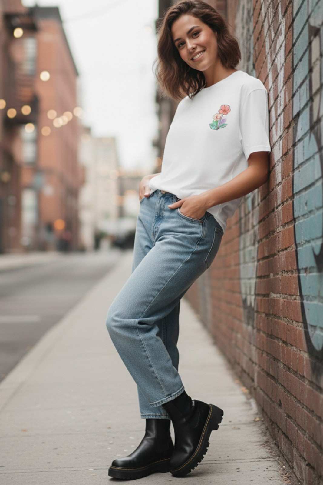 LITTLE FLOWER GRAPHIC PRINTED OVERSIZED...