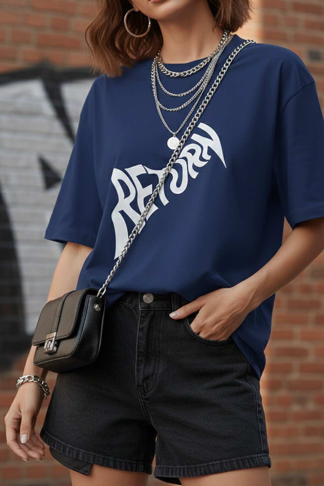 RETURN GRAPHIC PRINTED OVERSIZED T-SHIRT