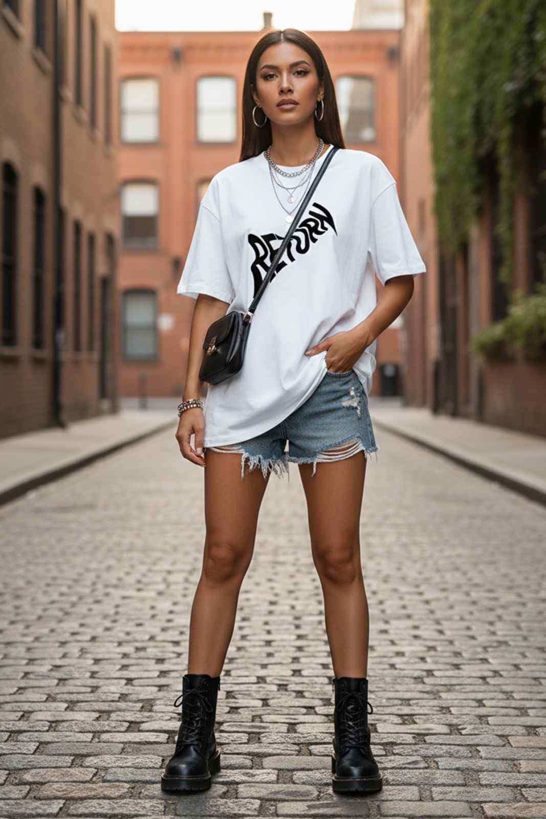 RETURN GRAPHIC PRINTED OVERSIZED T-SHIRT