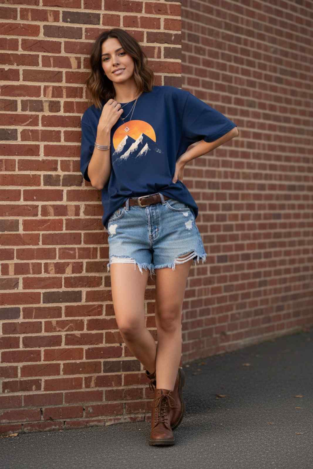 THE GOLDEN PEAK GRAPHIC PRINTED OVERSIZED T-SHIRT