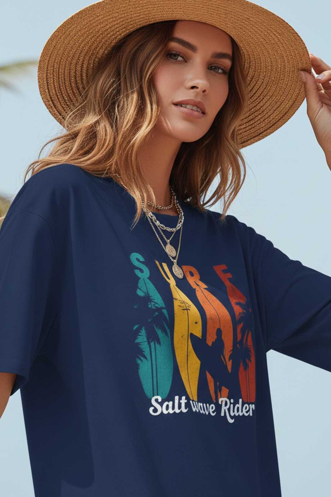 SUNSET BOARD GRAPHIC PRINTED OVERSIZED TEE