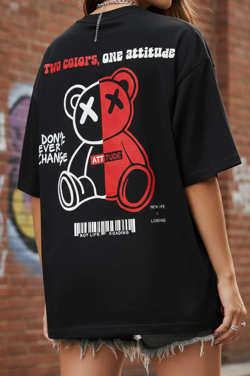 TEDDY GRAPHIC PRINTED OVERSIZED TEE