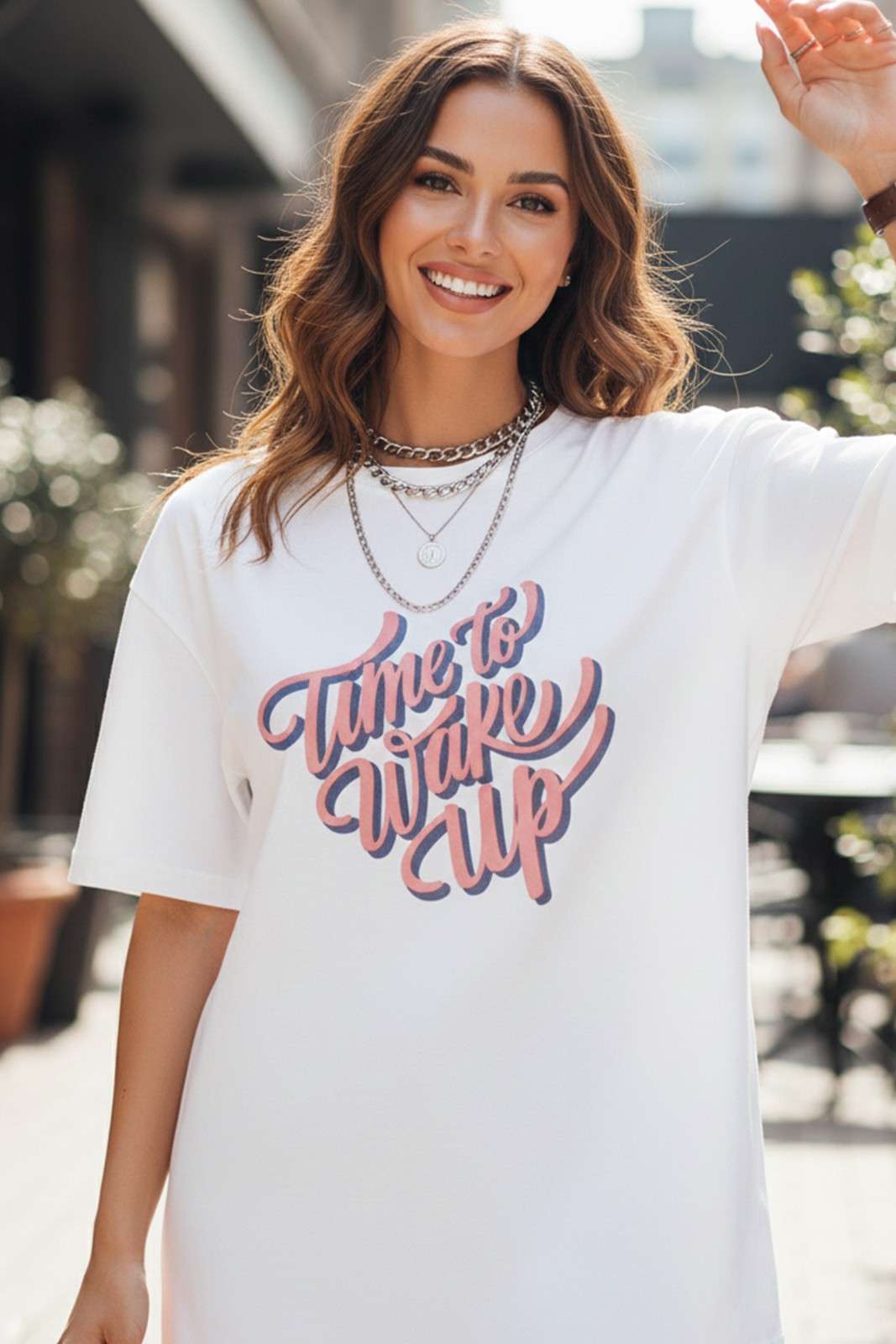WAKE UP MOOD OVERSIZED TEE