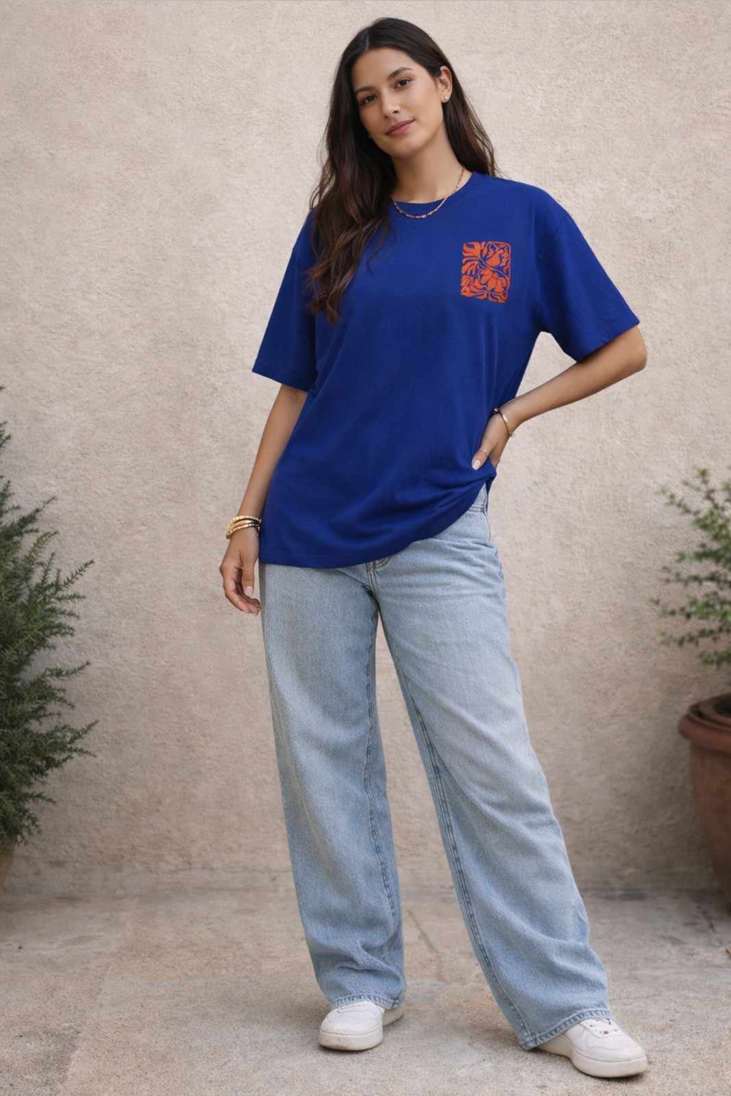 BIRD GRAPHIC PRINTED OVERSIZED TEE