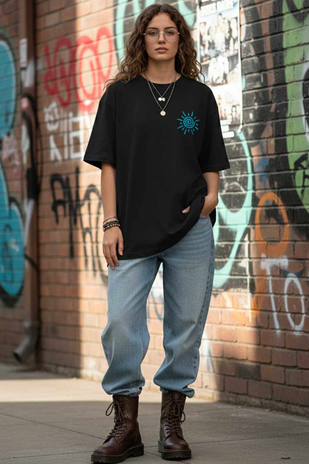 BLUE SPIRAL OVERSIZED TEE