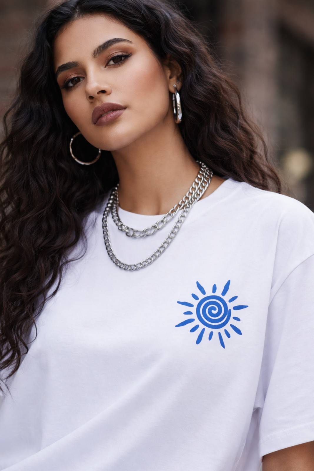 BLUE SPIRAL OVERSIZED TEE