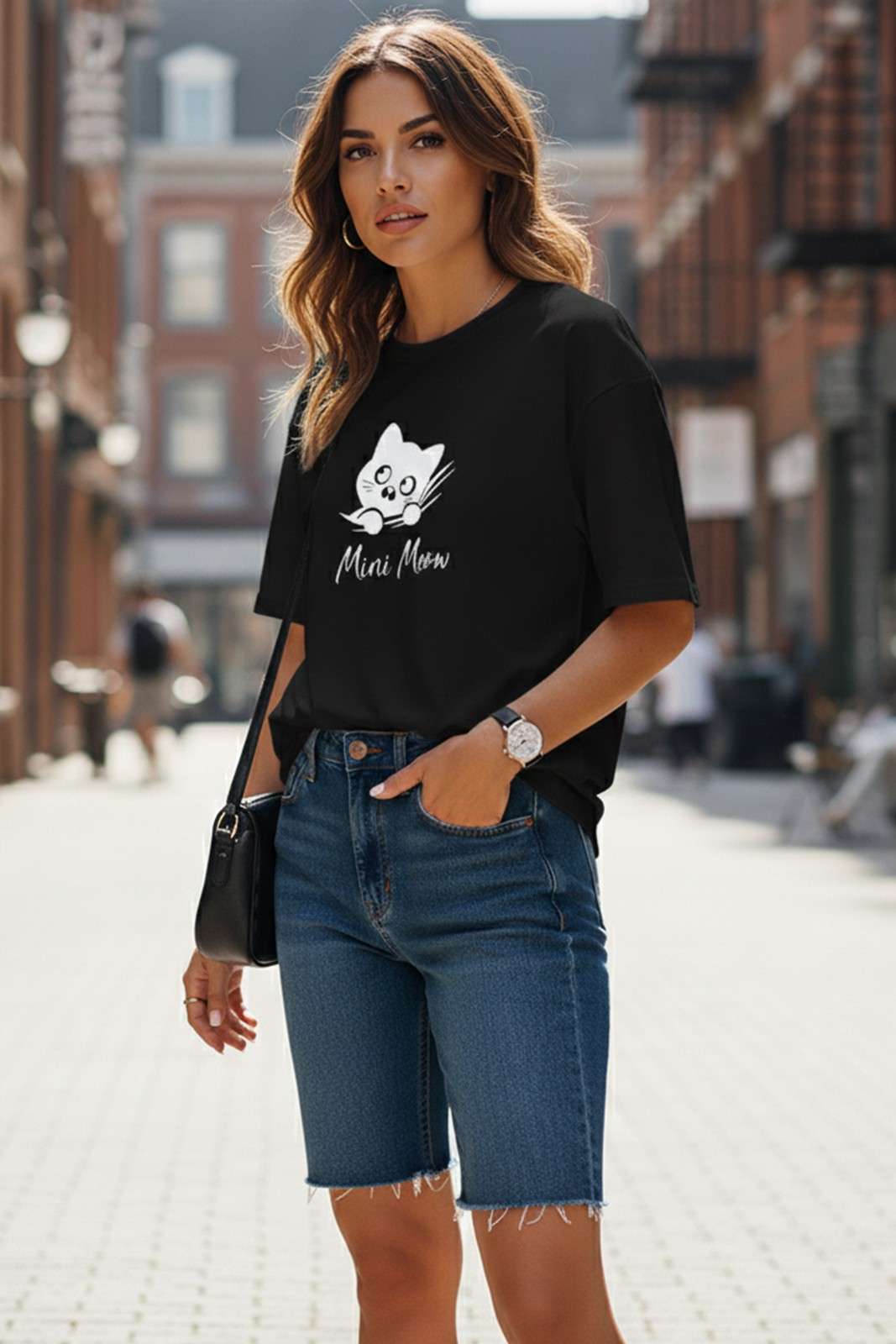 CAT GRAPHIC PRINTED OVERSIZED TEE