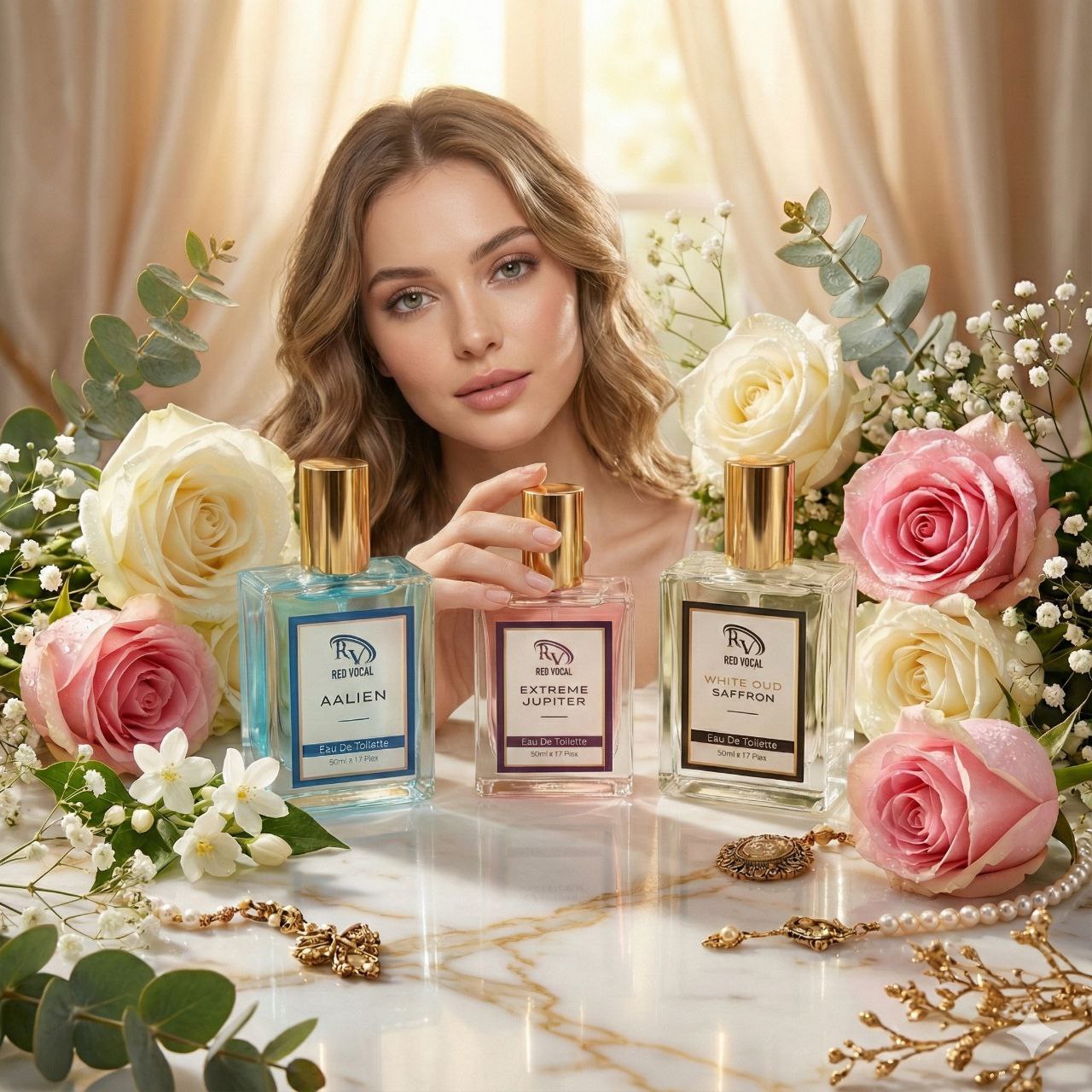 Red Vocal Aalien for Unisex , Extreme Jupiter for Women & White Oud Saffron Premium Perfume for Unisex Combo | Eau De Toilette | 3 x 50ml