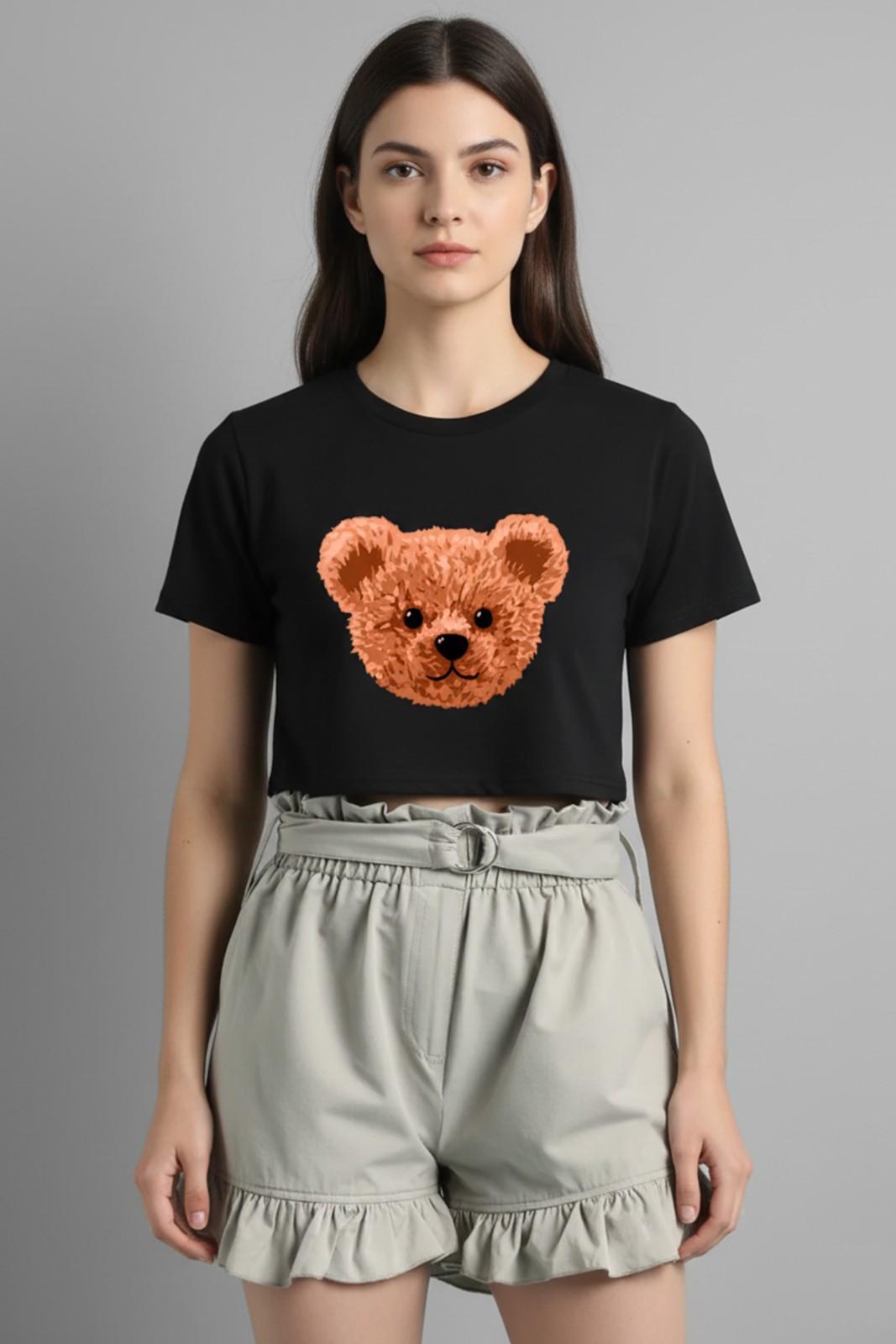 TEDDY GRAPHIC PRINTED CROP TEE