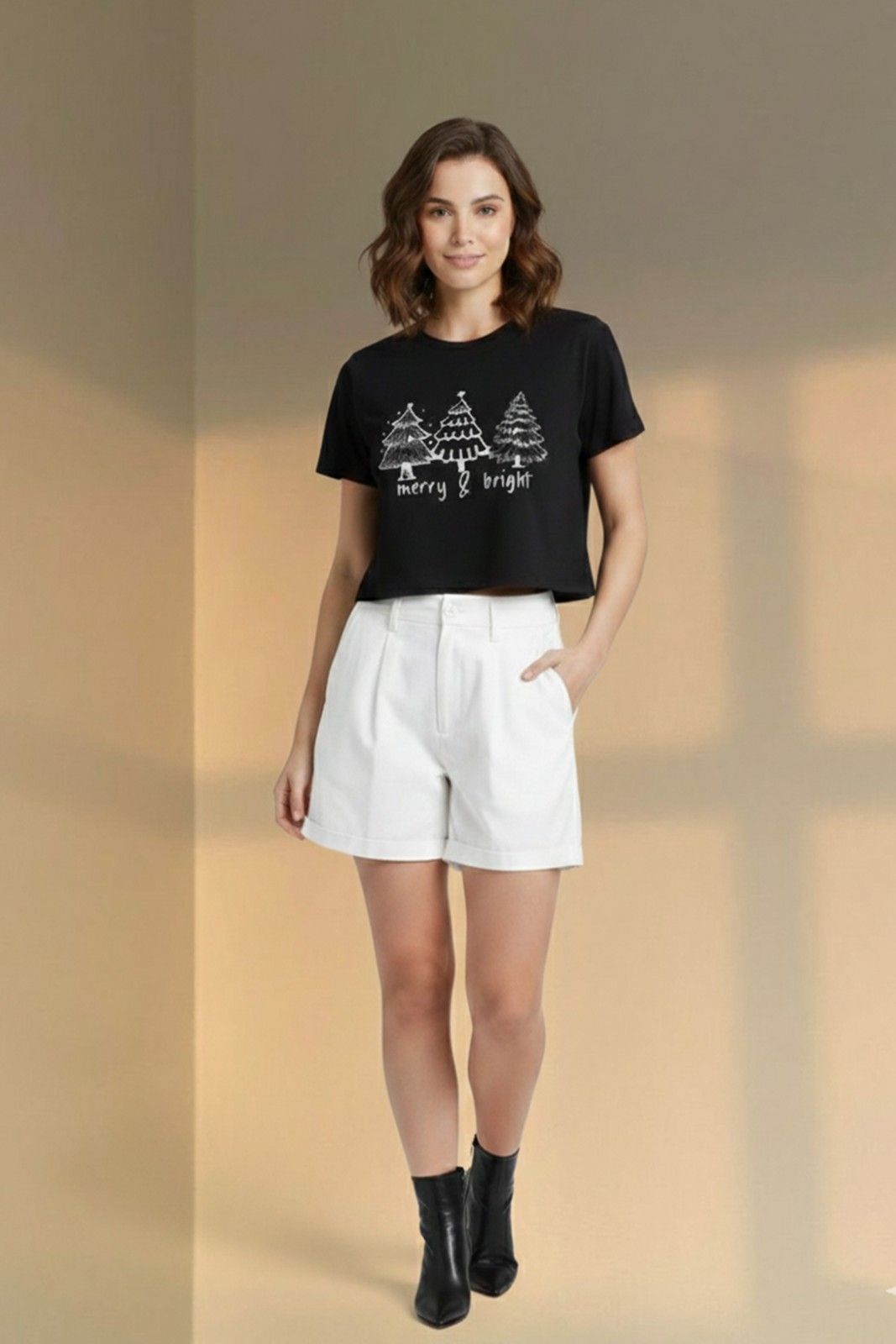 CHRISTMAS SPECIAL GRAPHIC PRINTED CROP T...