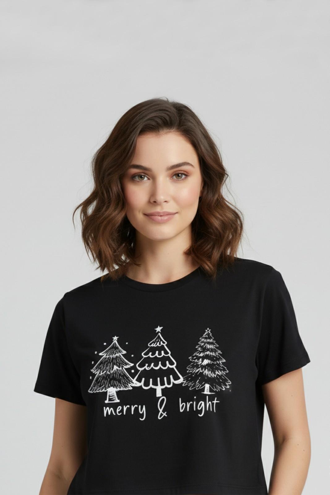 CHRISTMAS SPECIAL GRAPHIC PRINTED CROP TEE