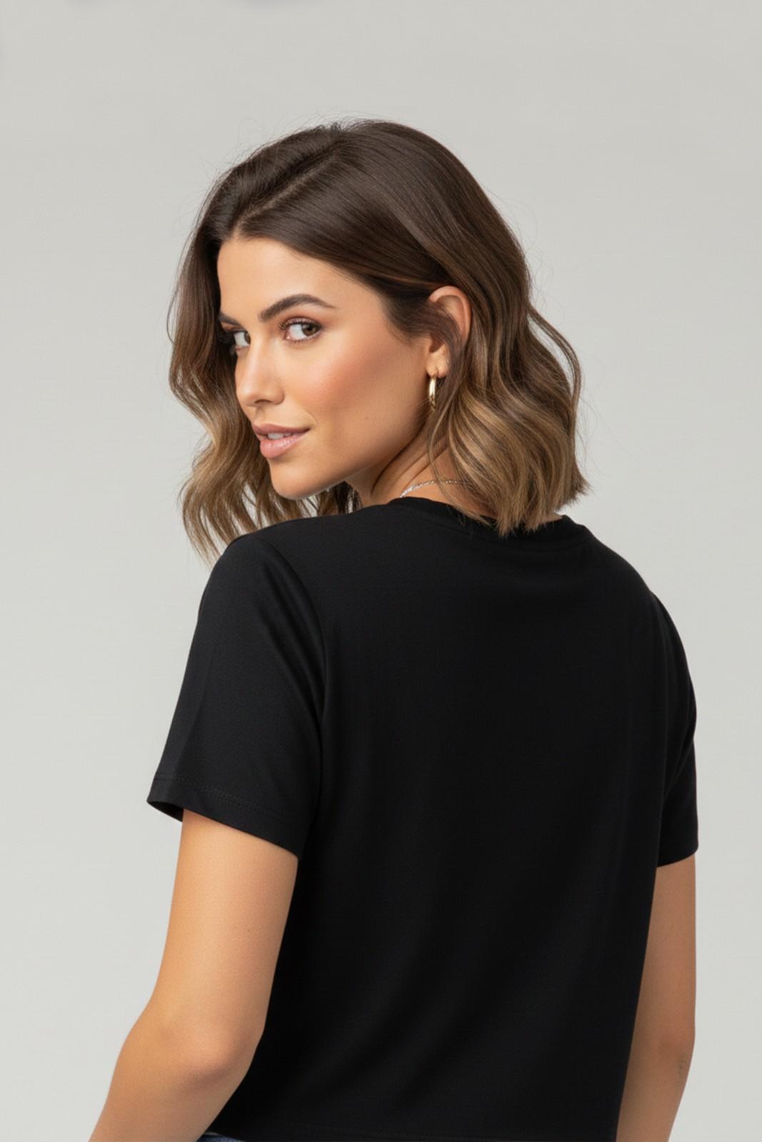 LETTER PRINTED CROP T-SHIRT