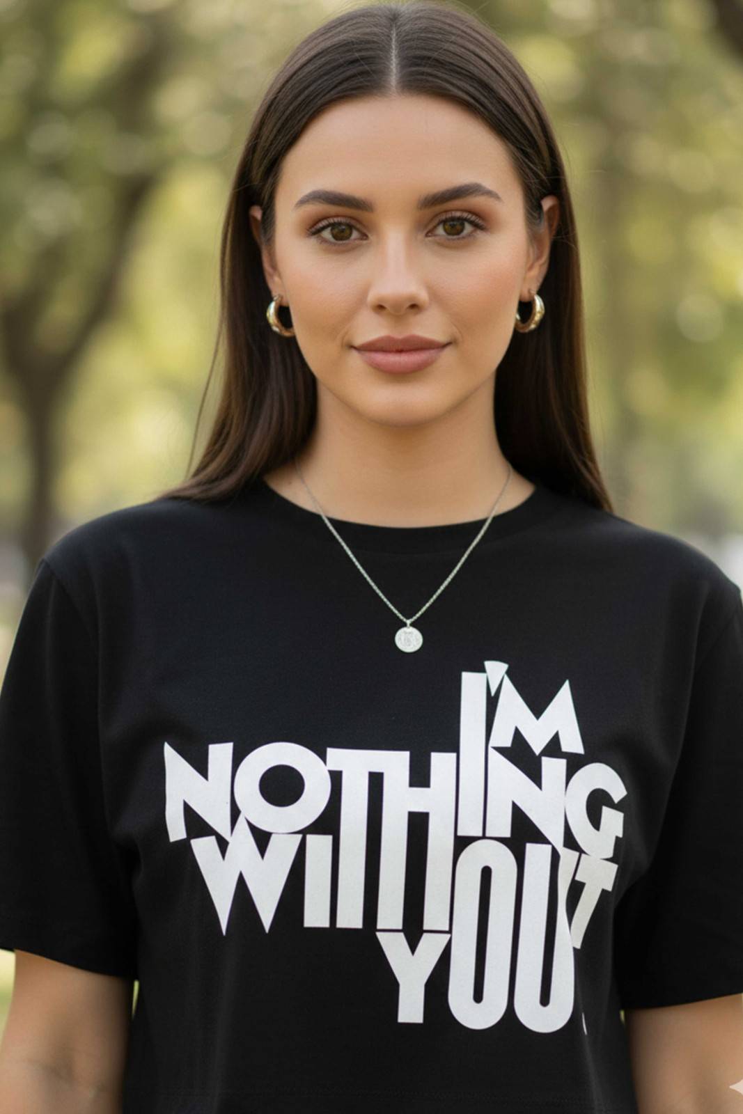 WITHOUT YOU GRAPHIC CROP TEE
