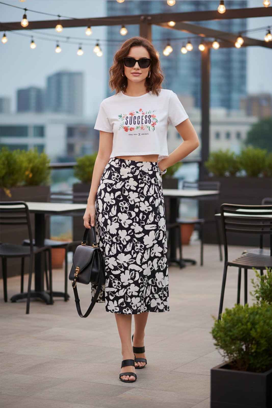 SUCCESS GRAPHIC PRINTED CROP TOP