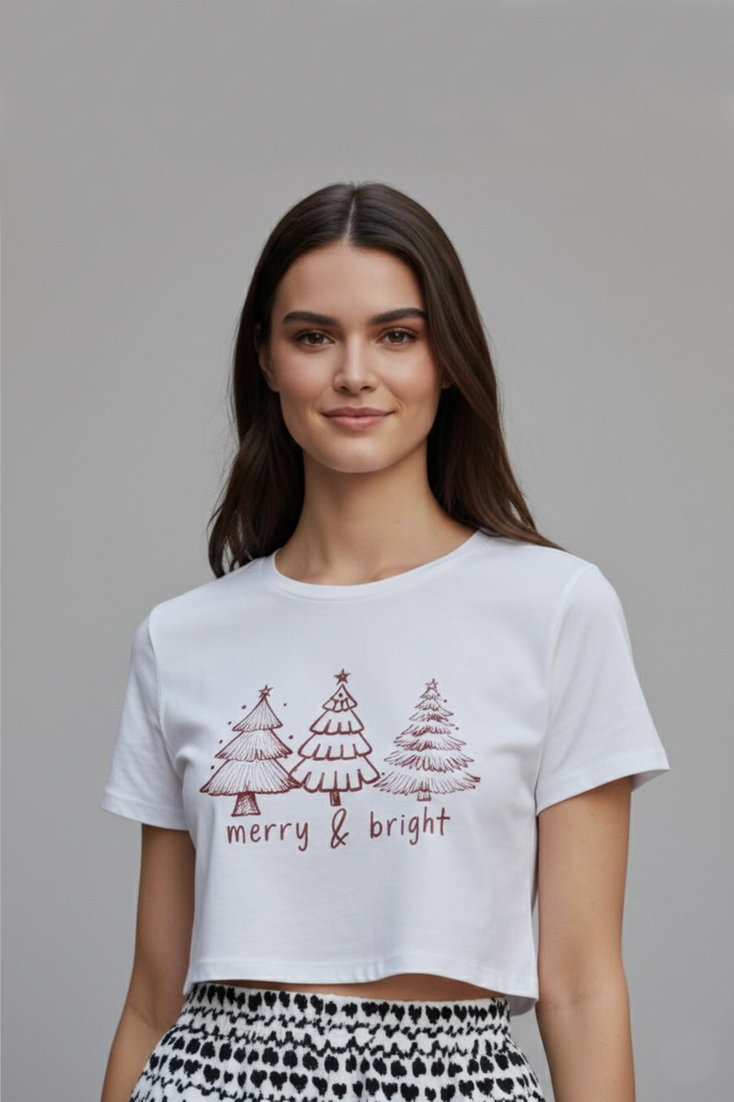 CHRISTMAS SPECIAL GRAPHIC PRINTED CROP TEE