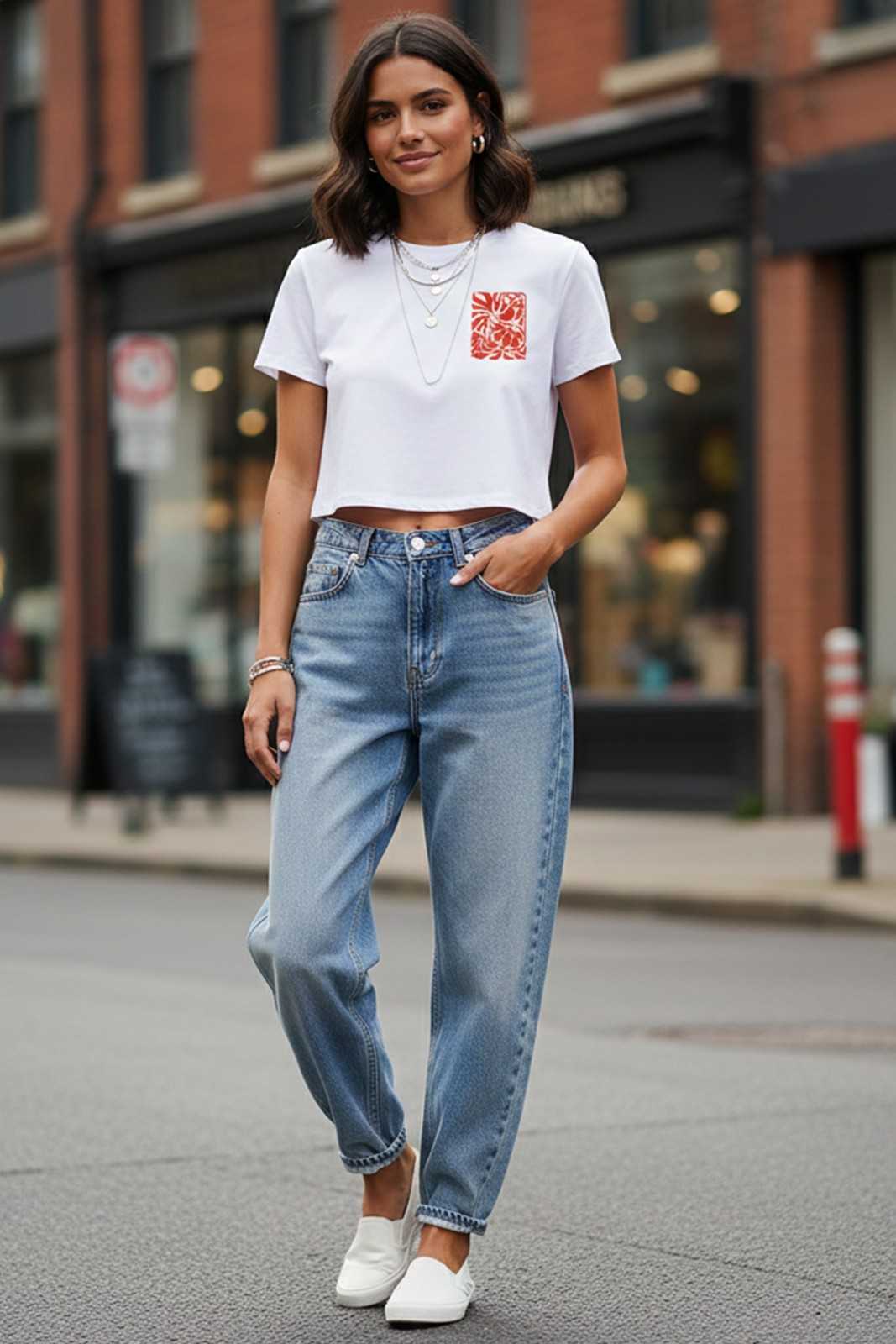 BIRD GRAPHIC PRINTED CROP TOP