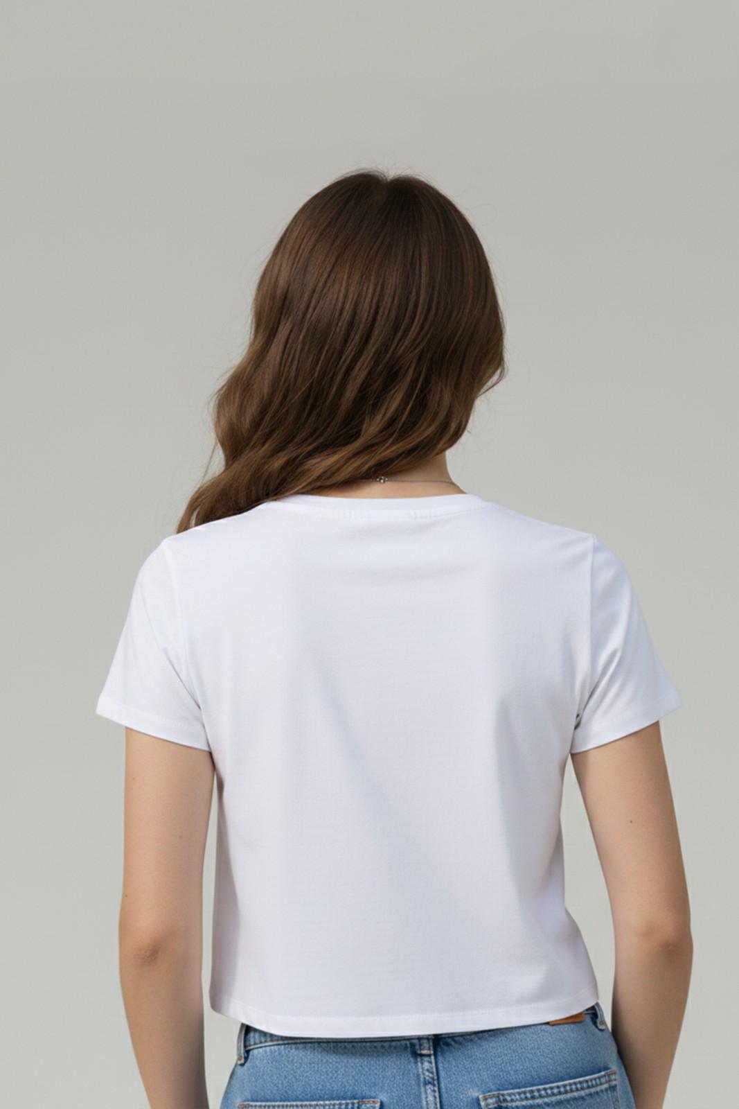 SHELL GRAPHIC PRINTED CROP TEE