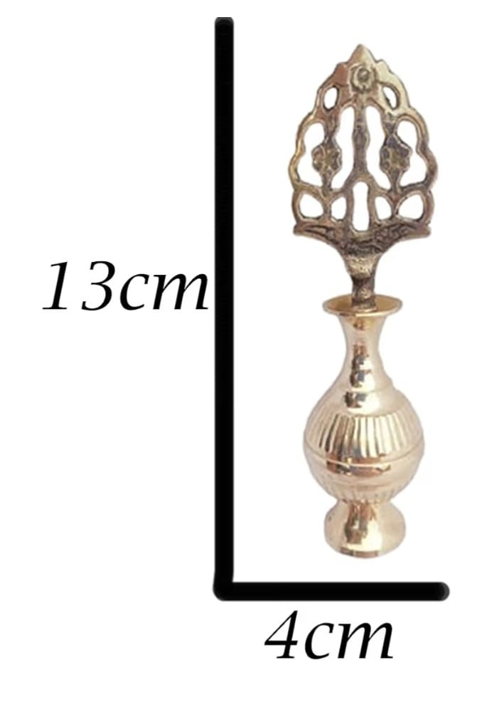 Brass Surmedani With Funnel/Kuppi And Surma Use In Eye's Makeup [Size-13-cm] Pack Of-1 Funnel, 2 Surma Packed,1 Brass Surmedani
