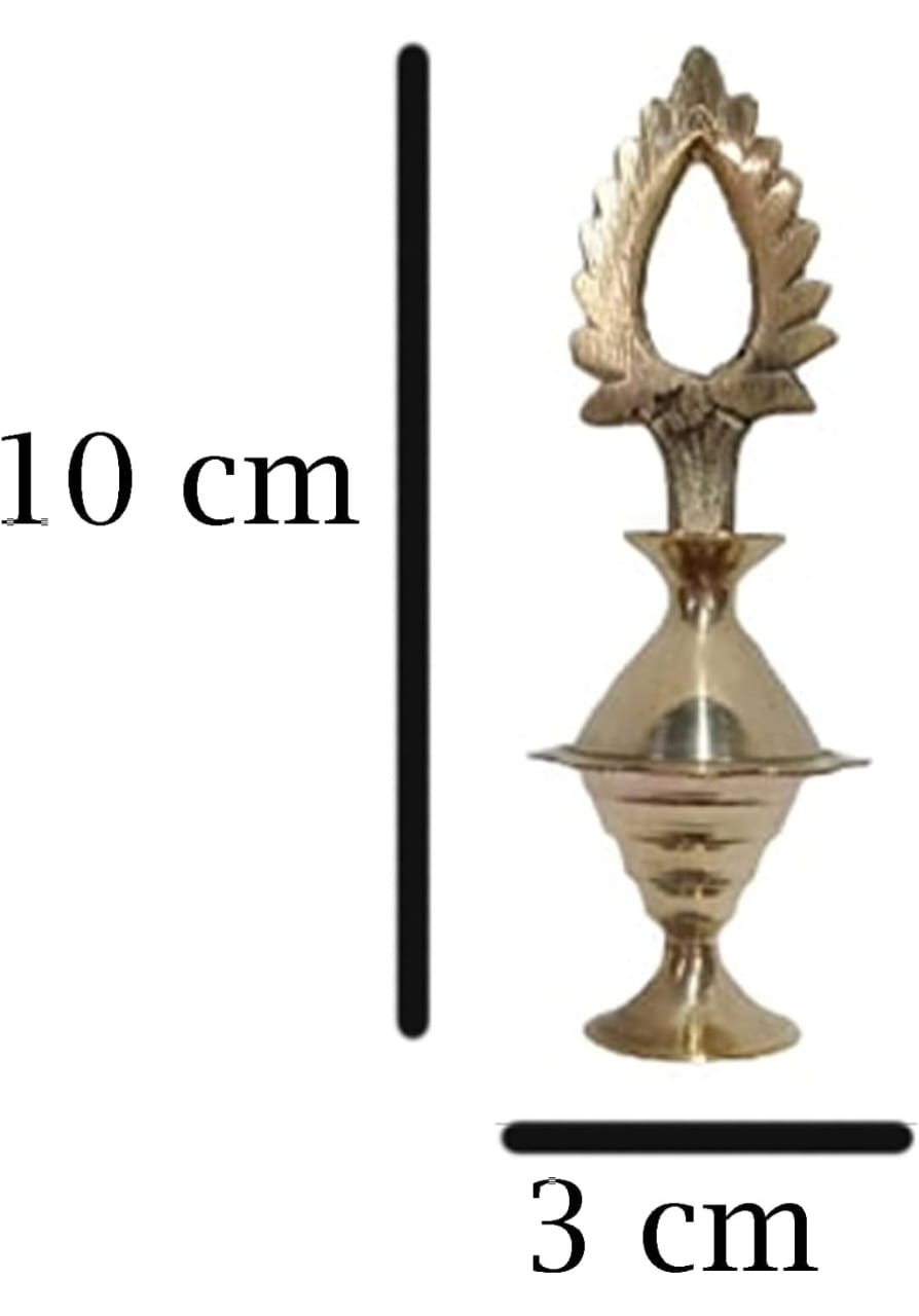 Brass Surmedani With Funnel/Kuppi And Surma Use In Eye's Makeup [Size-10-cm] Pack Of-1 Funnel, 2 Surma Packed,1 Brass Surmedani