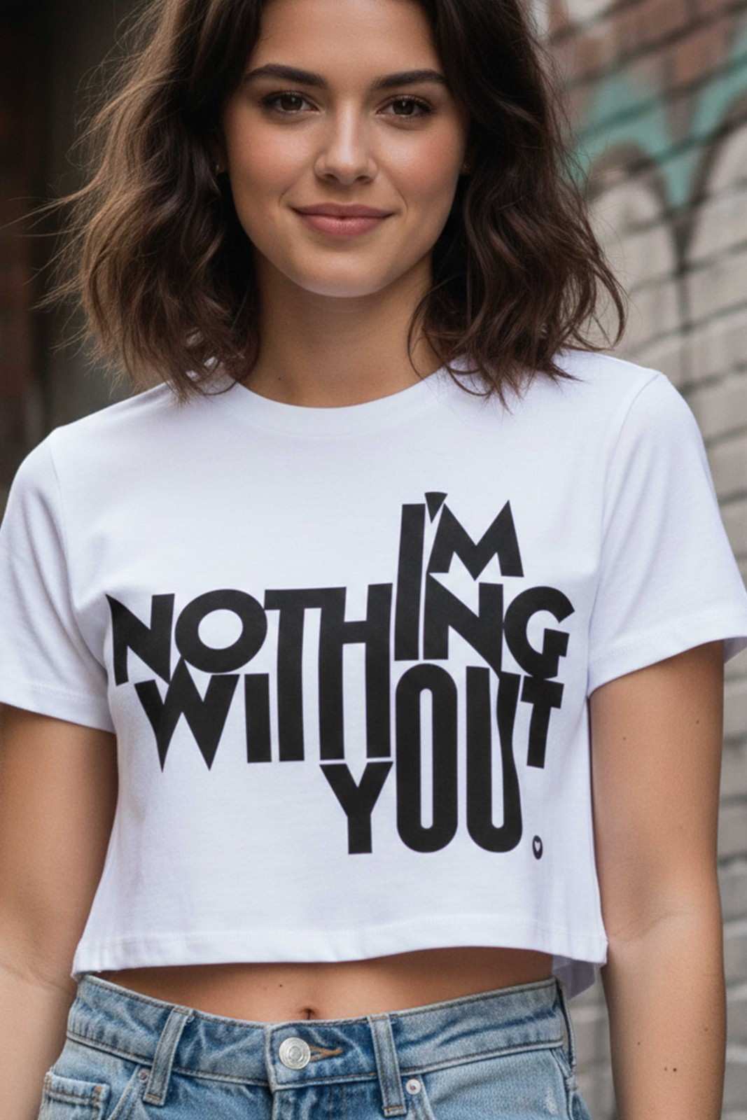 WITHOUT YOU GRAPHIC CROP TEE