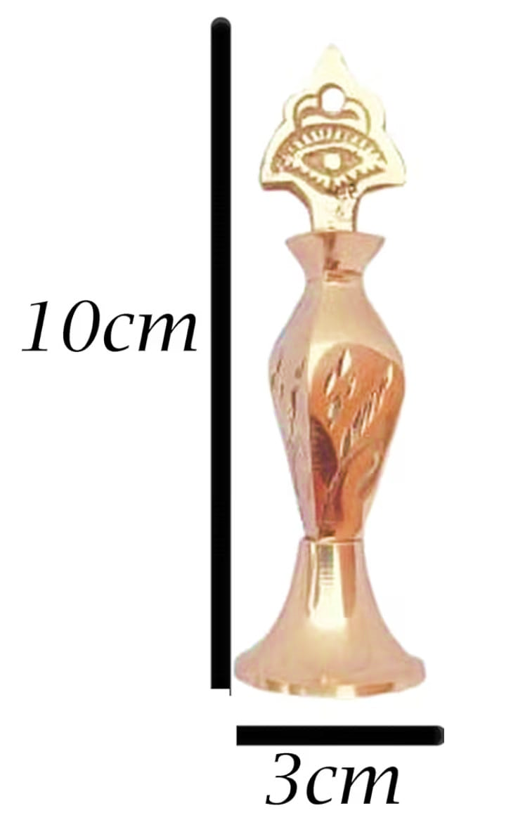 Brass Surmedani With Funnel/Kuppi And Surma Use In Eye's Makeup [Size-10-cm] Pack Of-1 Funnel, 2 Surma Packed, 1 Brass Surmedani