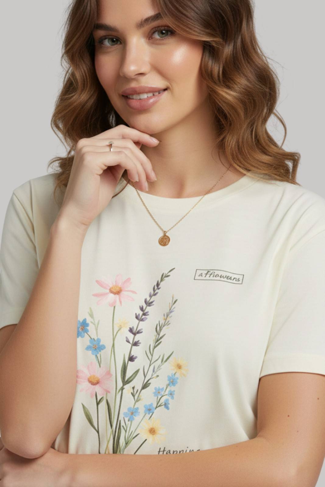 FLOWER GRAPHIC PRINTED REGULAR T-SHIRT