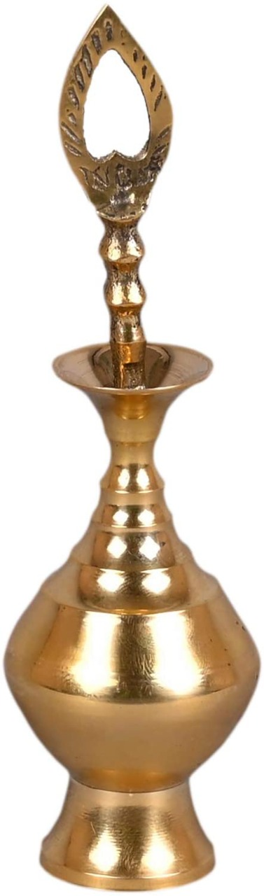 Brass Surmedani With Funnel/Kuppi And Surma Use In Eye's Makeup [Size-13-cm] Pack Of-1 Funnel, 2 Surma Packed, 1 Brass Surmedani