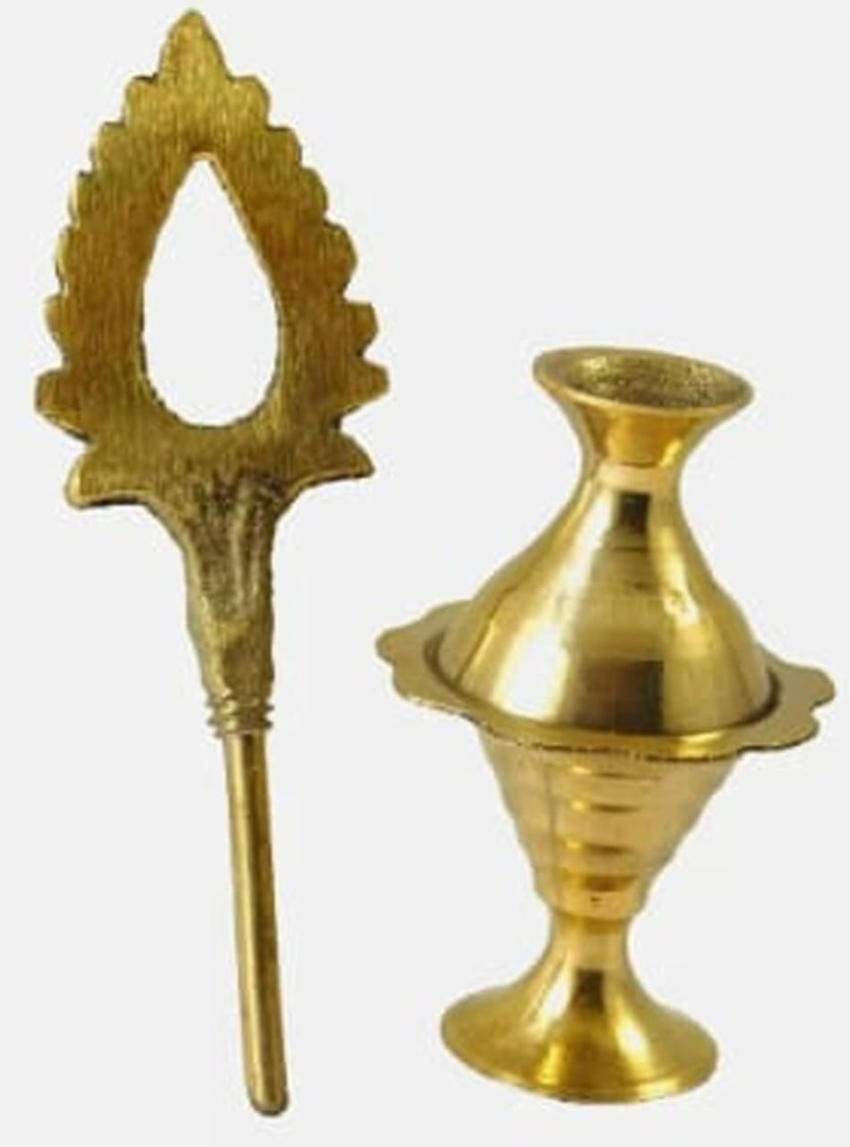 Brass Surmedani With Funnel/Kuppi And Surma Use In Eye's Makeup [Size-10-cm] Pack Of-1 Funnel, 2 Surma Packed, 1 Brass Surmedani