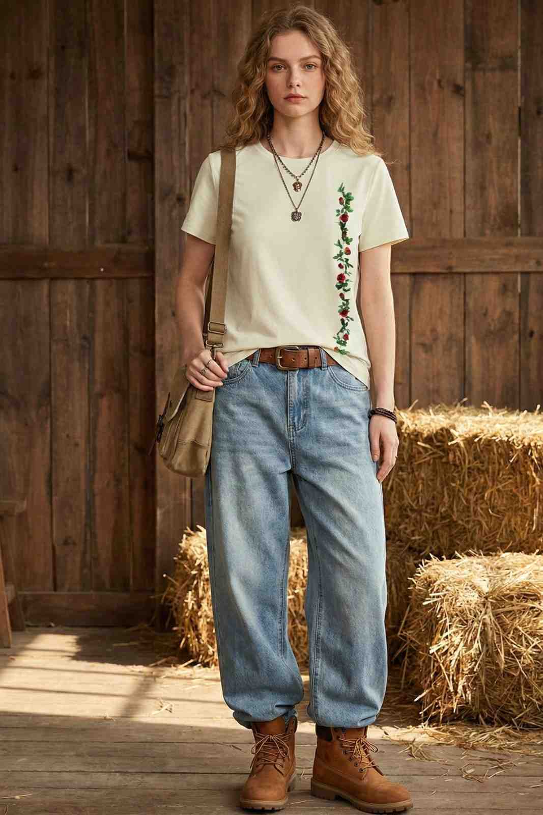 FLOWER LINE PRINTED REGULAR TEE