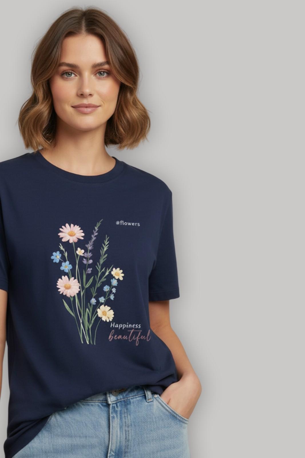 FLOWER GRAPHIC PRINTED REGULAR T-SHIRT